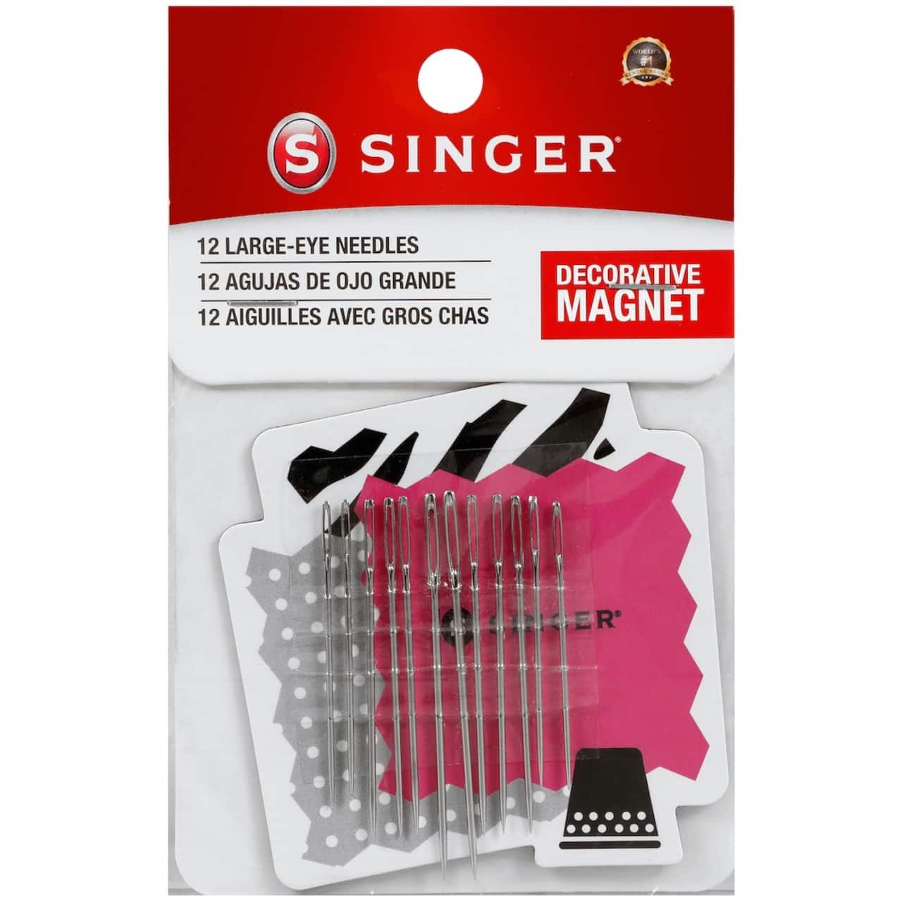 SINGER® Assorted Large Eye Hand Needles With Magnet, 12ct.
